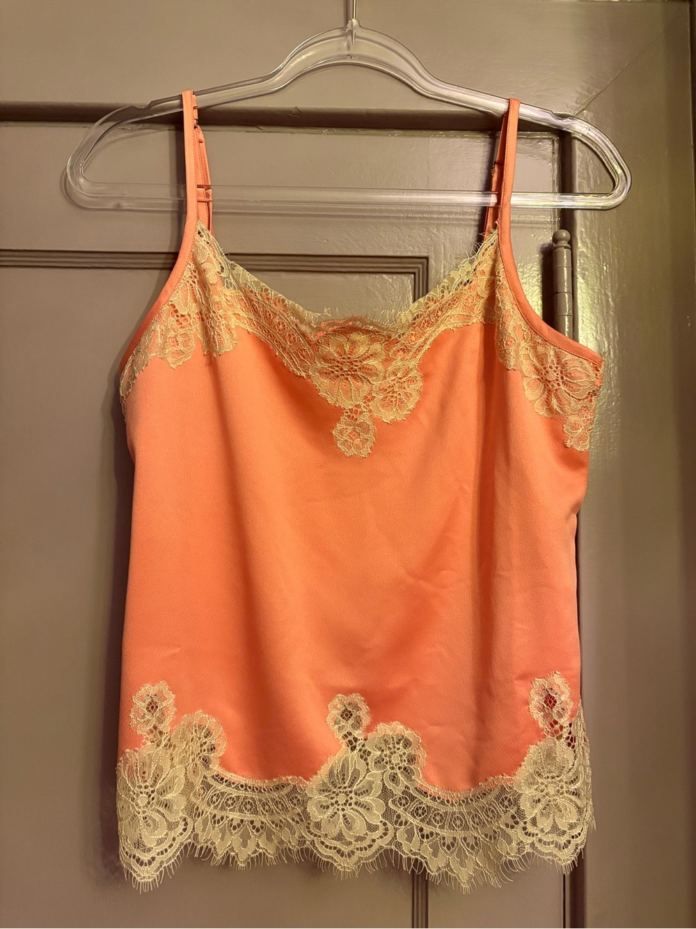 Bl^nk London Women's Peach Lace-Trim Camisole Size Small